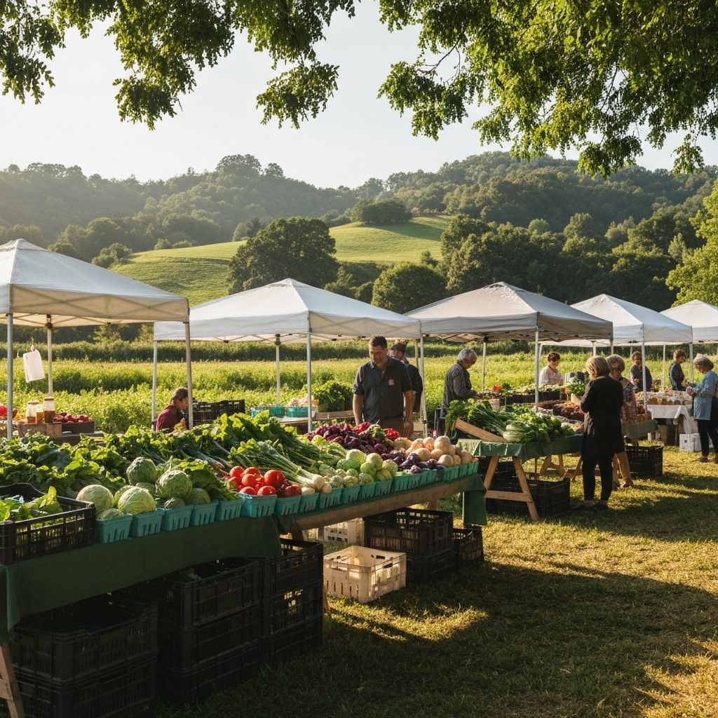 Farmerek piaca friss, helyi termékkekkel